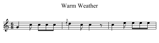 Warm Weather - staff notation