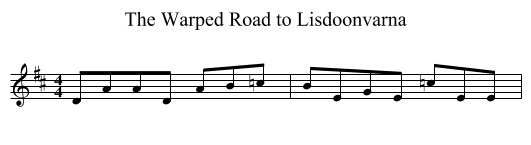 Warped Road to Lisdoonvarna, The - staff notation