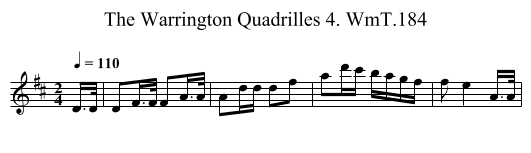 Warrington Quadrilles 4. WmT.184, The - staff notation