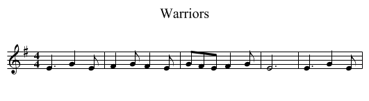 Warriors - staff notation
