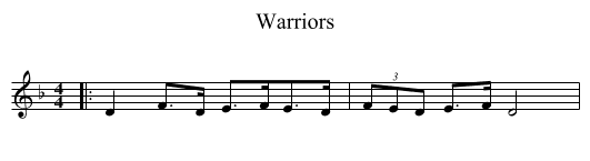 Warriors - staff notation