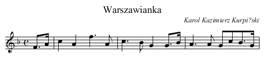 Warszawianka - staff notation