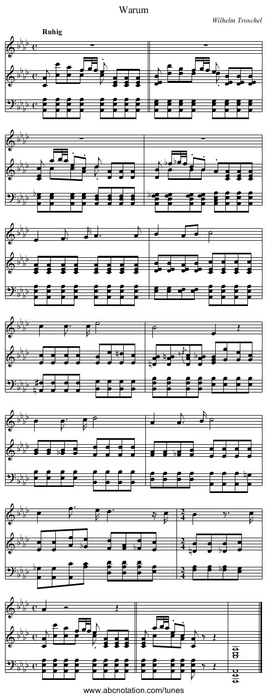 Warum - staff notation