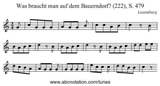 Was braucht man auf dem Bauerndorf? (222), S. 479 - staff notation