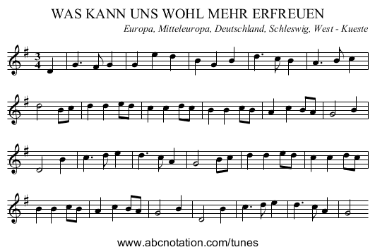 WAS KANN UNS WOHL MEHR ERFREUEN - staff notation