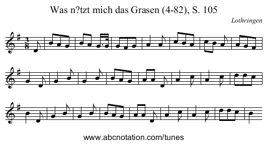 Was n?tzt mich das Grasen (4-82), S. 105 - staff notation
