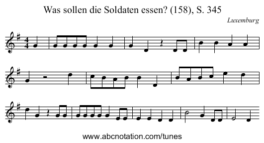 Was sollen die Soldaten essen? (158), S. 345 - staff notation