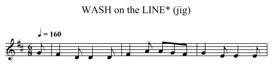 WASH on the LINE* (jig) - staff notation