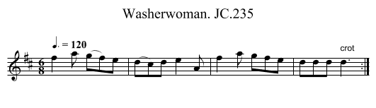 Washerwoman. JC.235 - staff notation