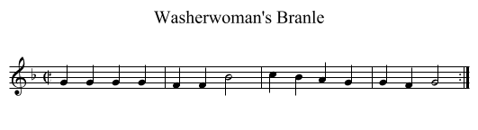 Washerwoman's Branle - staff notation