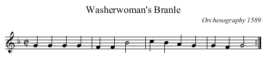 Washerwoman's Branle - staff notation