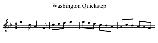 Washington Quickstep - staff notation