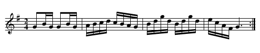 Washington’s Reel - staff notation