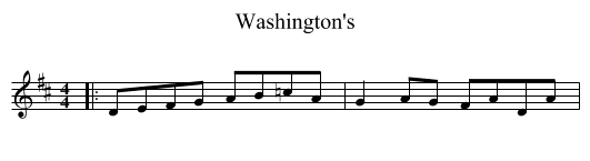 Washington's - staff notation