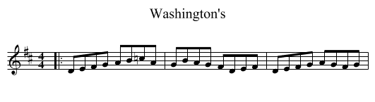 Washington's - staff notation