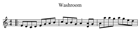 Washroom - staff notation