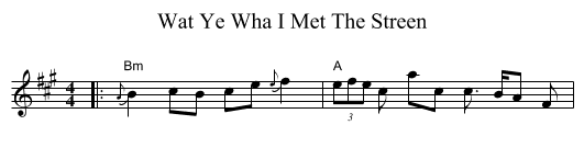 Wat Ye Wha I Met The Streen - staff notation