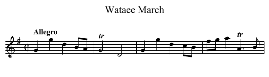 Wataee March - staff notation