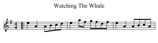 Watching The Whale - staff notation