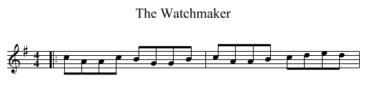 Watchmaker, The  - staff notation