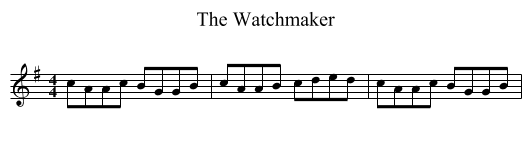 Watchmaker, The  - staff notation