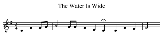 Water Is Wide, The  - staff notation