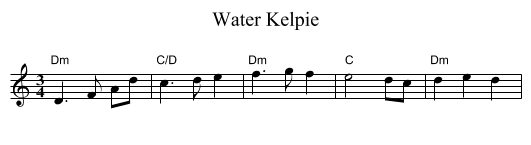 Water Kelpie - staff notation
