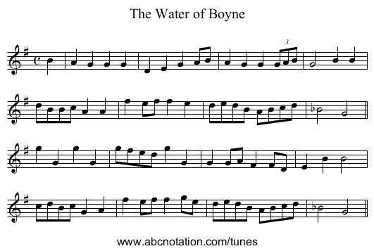 Water of Boyne, The - staff notation