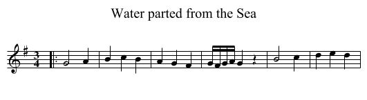 Water parted from the Sea - staff notation
