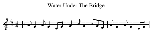 Water Under The Bridge - staff notation