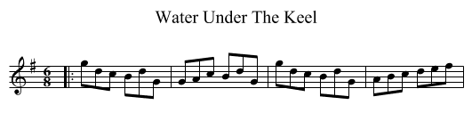 Water Under The Keel - staff notation