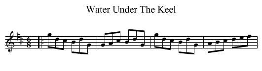 Water Under The Keel - staff notation