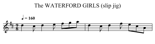 WATERFORD GIRLS (slip jig), The - staff notation