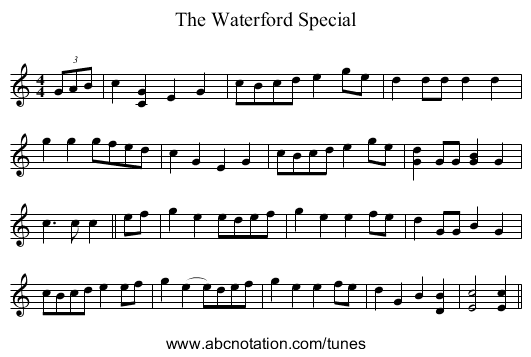 Waterford Special, The - staff notation