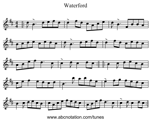 Waterford - staff notation
