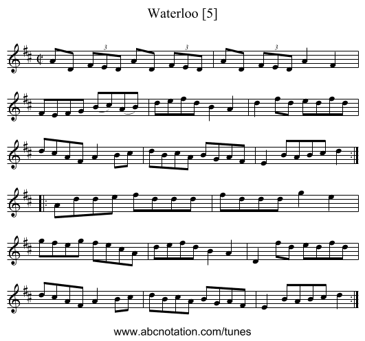 Waterloo [5] - staff notation