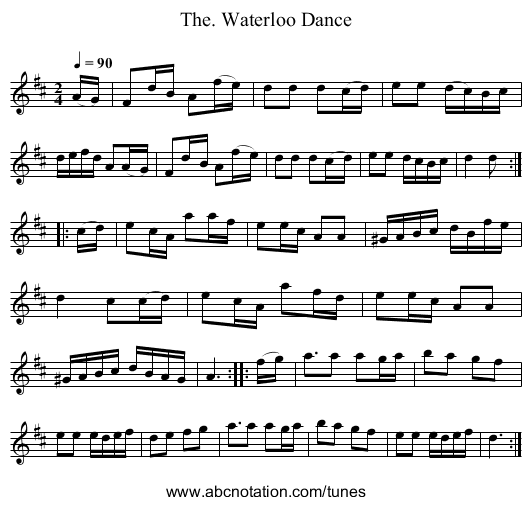 Waterloo Dance, The. - staff notation