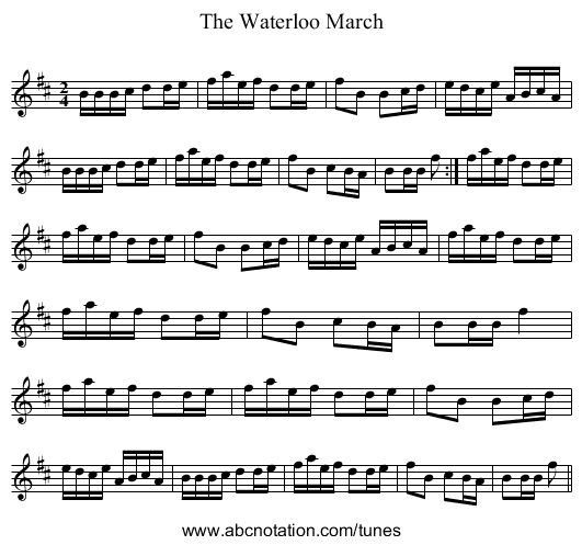 Waterloo March, The - staff notation
