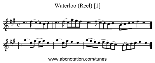 Waterloo (Reel) [1] - staff notation