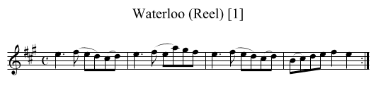 Waterloo (Reel) [1] - staff notation