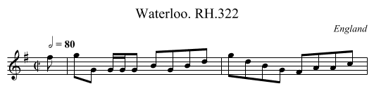 Waterloo. RH.322 - staff notation
