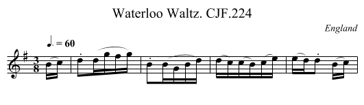 Waterloo Waltz. CJF.224 - staff notation