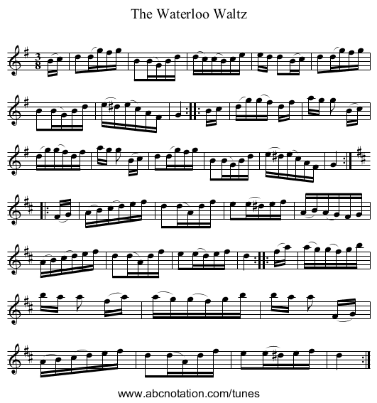Waterloo Waltz, The - staff notation