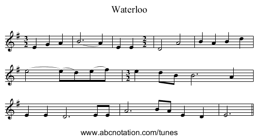 Waterloo - staff notation
