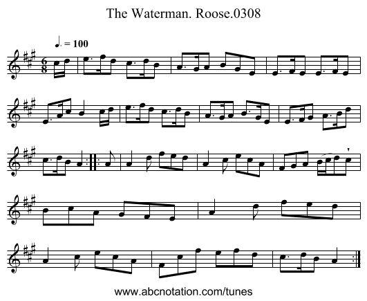 Waterman. Roose.0308, The - staff notation