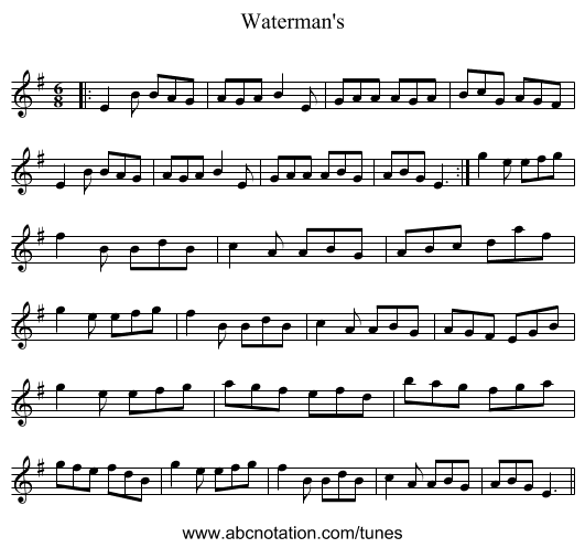 Waterman's - staff notation