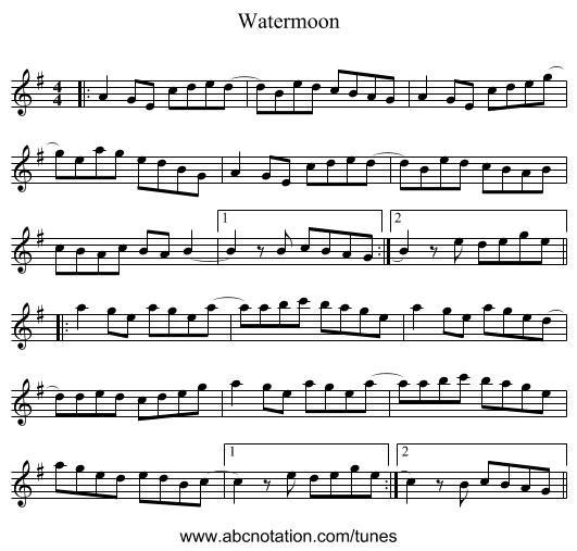 Watermoon - staff notation