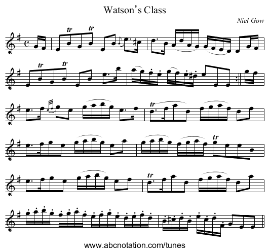 Watson’s Class - staff notation