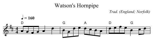Watson's Hornpipe - staff notation
