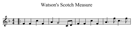 Watson's Scotch Measure - staff notation